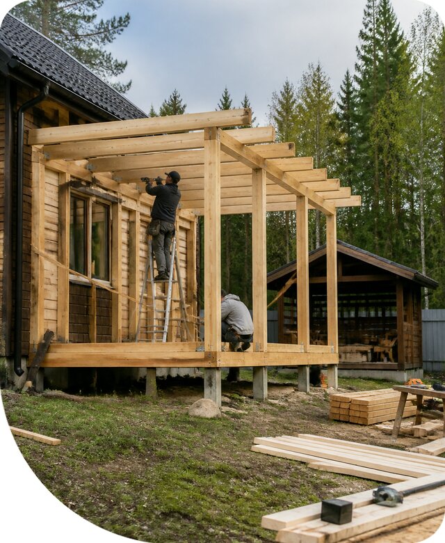 Строительство пристроек и построек на участке в Сальске